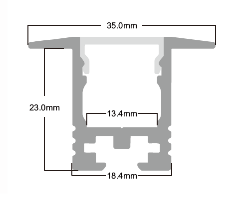 LED linear downlight REEL TECH technical dimensions