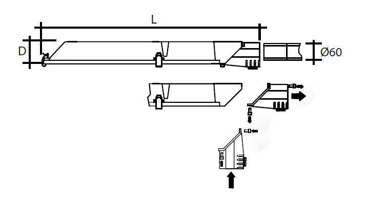 LED street light mounting base side or wall