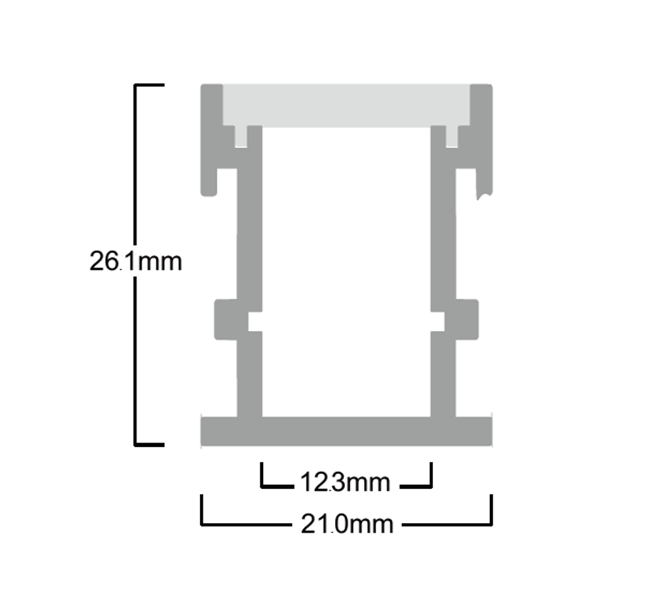 RTWOP2000 Walkover LED profile Dimensions web